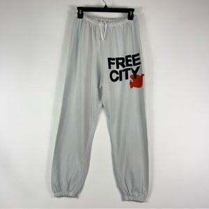 Freecity Gray Joggers with Black and Orange Logo